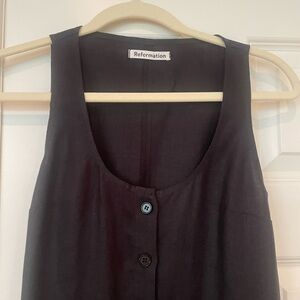 Reformation Black Linen Maxi Dress